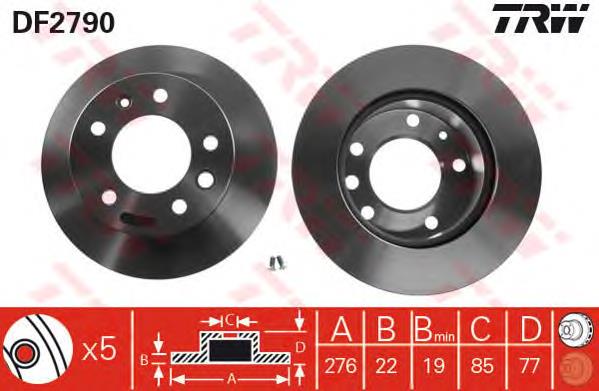 Disco de freno delantero TRW DF2790