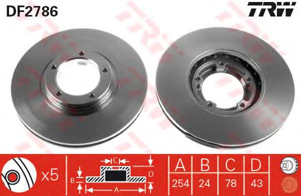 Disco de freno delantero TRW DF2786