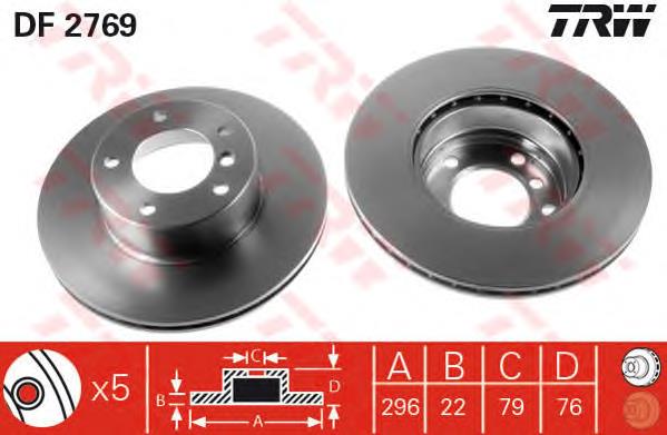Comprar DF2769 TRW Freno de disco delantero