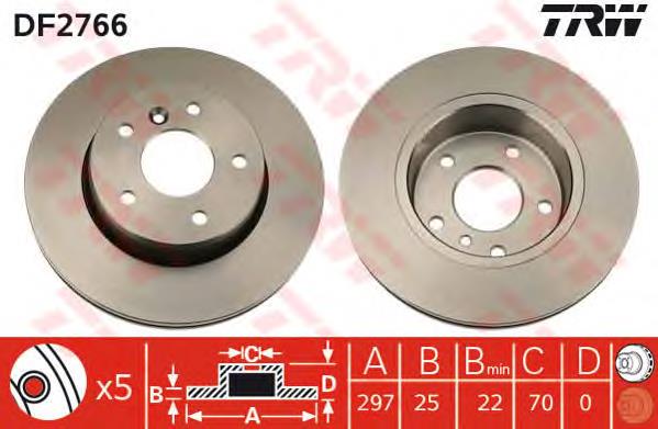 Comprar DF2766 TRW Freno de disco delantero