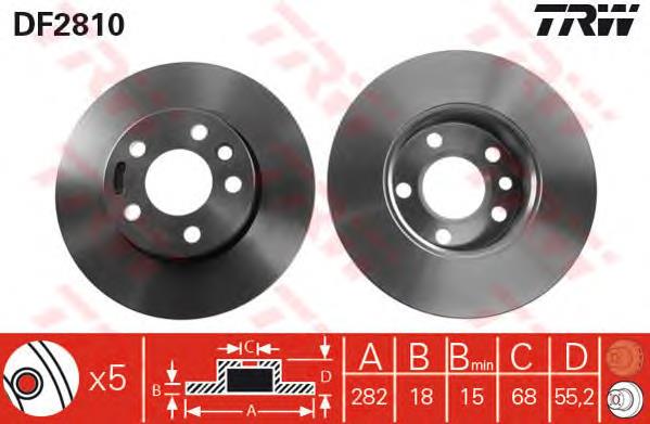 Disco de freno DF2810 TRW