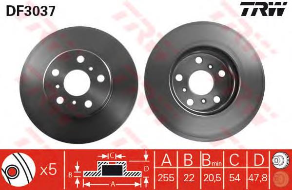 Comprar DF3037 TRW Freno de disco delantero