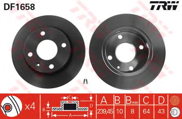 Frenos delanteros TRW DF1658 precio, desde 20,27 EUR