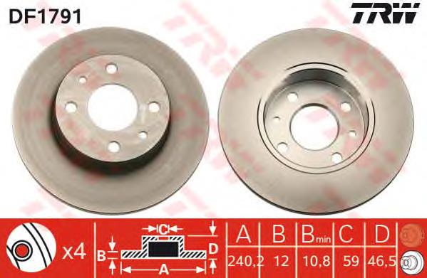 Comprar DF1791 TRW Freno de disco delantero