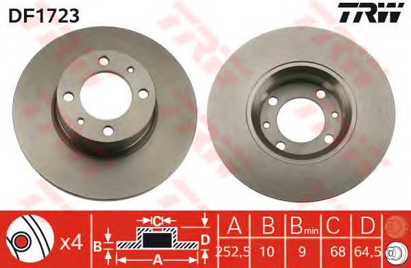 Comprar DF1723 TRW Freno de disco delantero