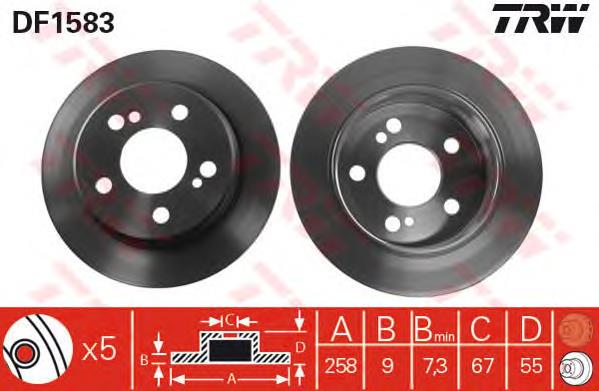 Comprar DF1583 TRW Disco de freno trasero