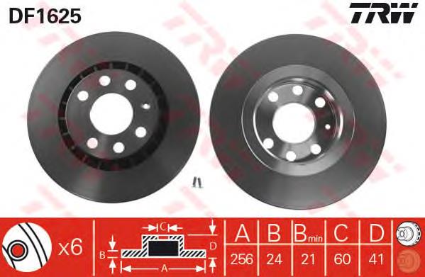 Frenos delanteros TRW DF1625 precio, desde 27,25 EUR