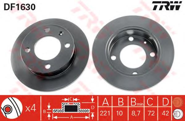 Disco de freno delantero TRW DF1630
