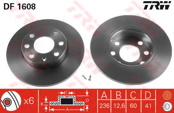 Comprar DF1608 TRW Freno de disco delantero