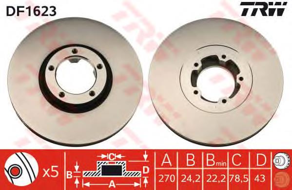 Comprar DF1623 TRW Freno de disco delantero