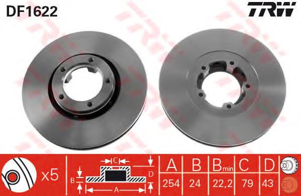 Frenos delanteros TRW DF1622 precio, desde 33,29 EUR