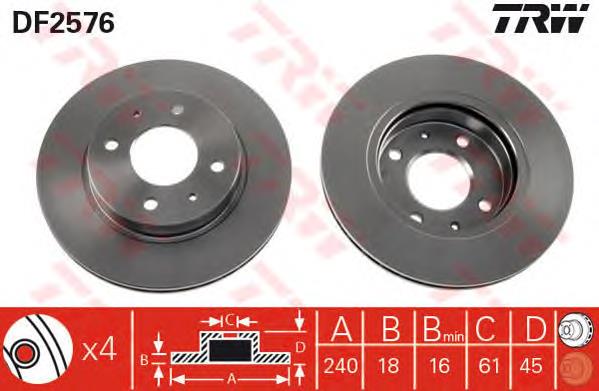 Comprar DF2576 TRW Freno de disco delantero