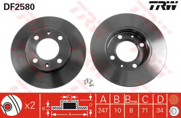Frenos traseros TRW DF2580