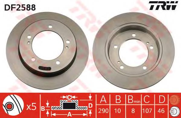 Disco de freno delantero TRW DF2588