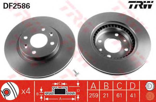 Frenos delanteros TRW DF2586 precio, desde 27,70 EUR
