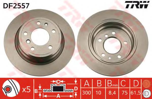 DF2557 TRW Freno de disco trasero