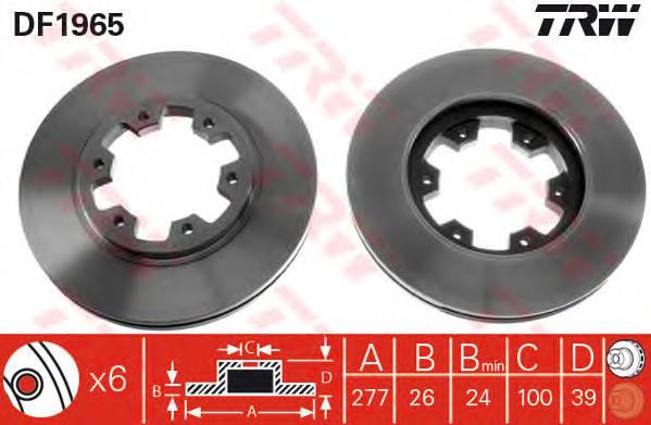 Comprar DF1965 TRW Freno de disco delantero