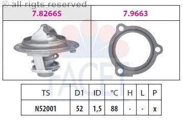 78647 Facet termostato, refrigerante