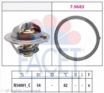 7.8727 Facet termostato, refrigerante