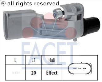 Sensor de cigüeñal 90464 Facet