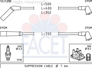 49823 Facet juego de cables de encendido