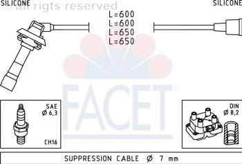 49795 Facet juego de cables de encendido