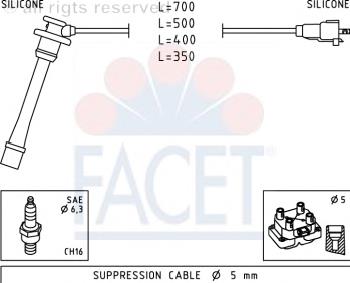 Juego de cables de encendido 49792 Facet