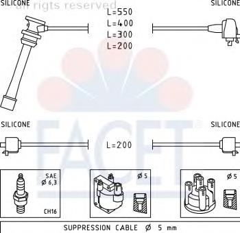 49855 Facet juego de cables de encendido