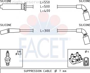 49731 Facet juego de cables de encendido