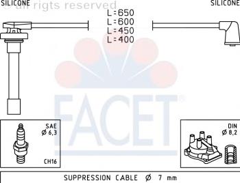 49714 Facet juego de cables de encendido