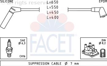 49753 Facet juego de cables de encendido