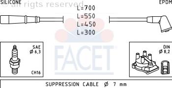 Juego de cables de encendido 49789 Facet