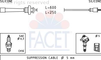 49767 Facet juego de cables de encendido