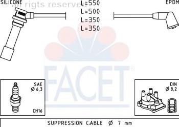 49738 Facet juego de cables de encendido