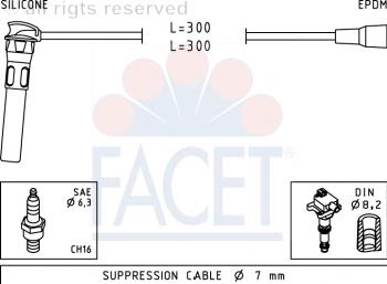 49889 Facet juego de cables de encendido