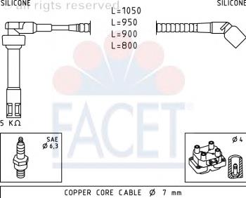 Juego de cables de encendido 49921 Facet