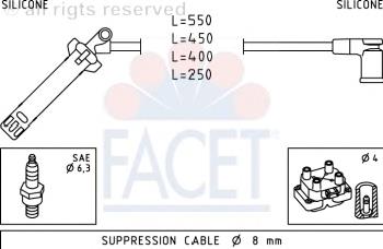 49976 Facet juego de cables de encendido