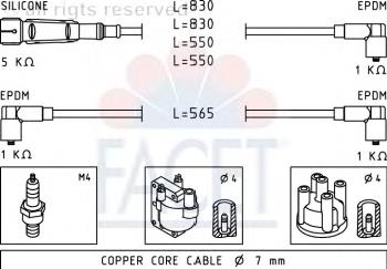 47159 Facet juego de cables de encendido