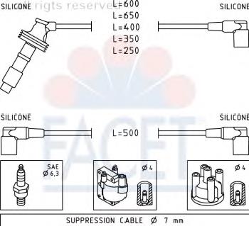 Juego de cables de encendido 47064 Facet