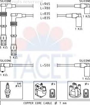 Juego de cables de encendido 49356 Facet