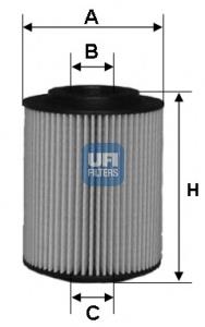 2507200 UFI filtro de aceite