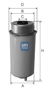 Filtro combustible UFI 2445600 precio, desde 24,25 EUR