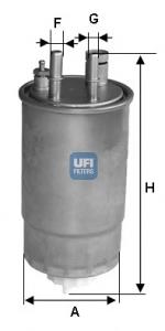 Filtro de combustible 24ONE00 UFI