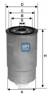 Filtro de combustible 24H2O04 UFI