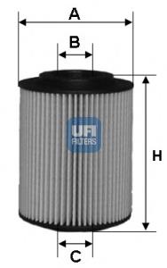 Filtro de aceite UFI 2502700 precio, desde 5,42 EUR