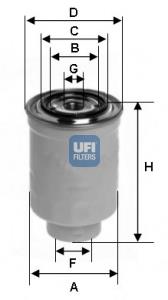 Filtro de gasoil UFI 2436600