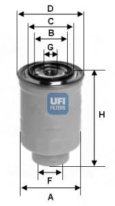 2439200 UFI filtro combustible