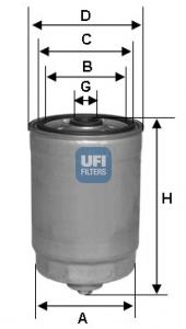Comprar 2435000 UFI Filtro diesel