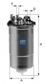 Filtro combustible UFI 2442800 precio, desde 17,46 EUR