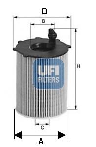 2512800 UFI Filtro aceite
